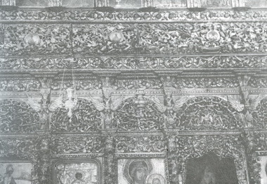 Ένα τμήμα του επιχρυσωμένου τέμπλου του Αγίου Γεωργίου Ζαγοράς